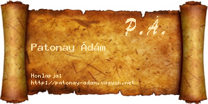 Patonay Ádám névjegykártya